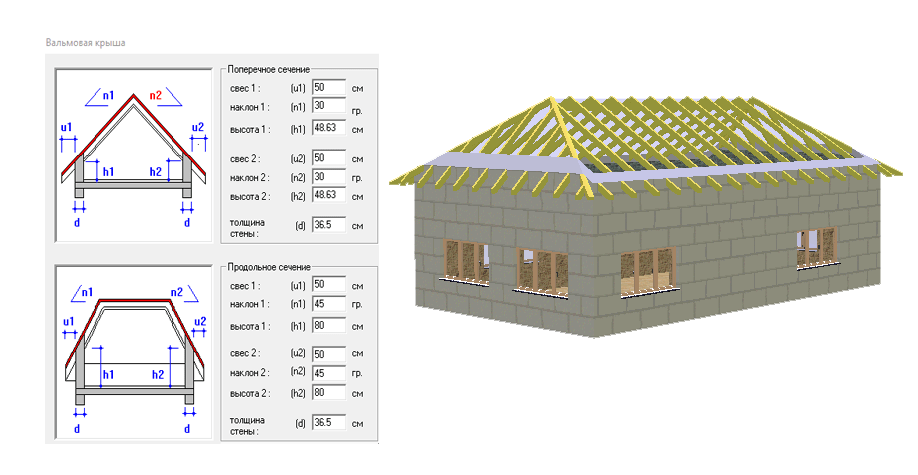начальный вид вальмовой крыши при начале проекта